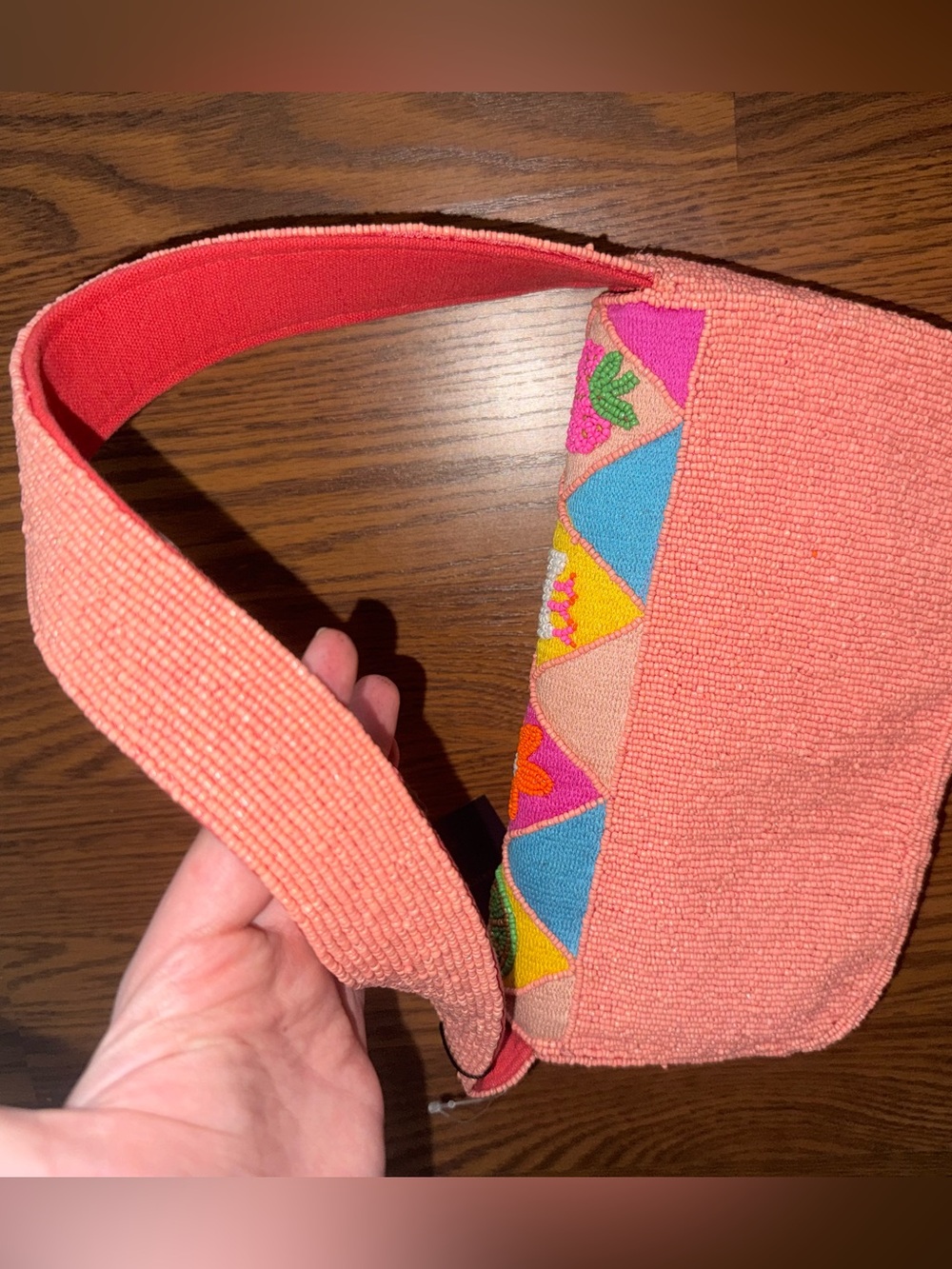 Viral Bright Pink Fruit Beaded Shoulder Bag - Picture 4 of 5